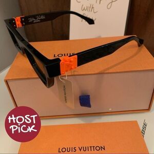 Louis Vuitton 1st Virgil Abloh Season “Skepticals” Black Orange Sunglasses RARE